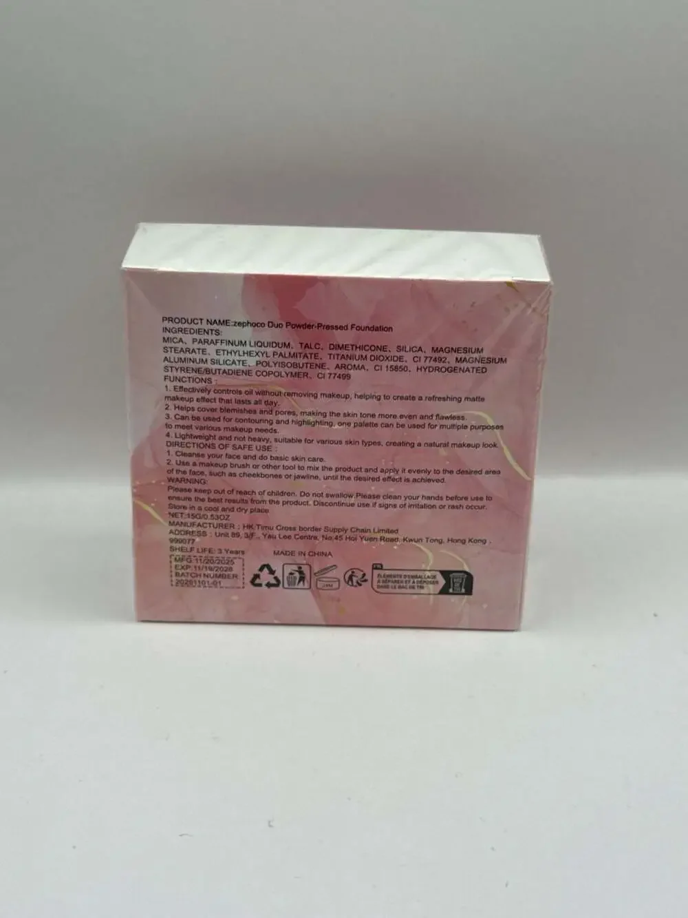 zephoco Baked Duo Powder-Pressed Foundation, #03 Light Beige